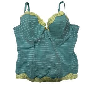 Donna L'oren Blue/Yellow Mesh Corset Tank 36C